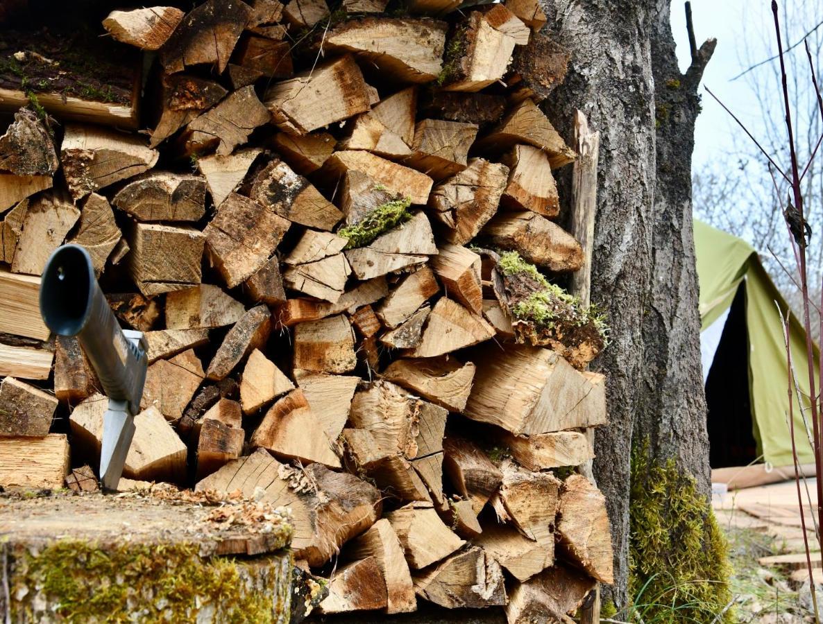 Tente Bivouac Option Bain Chauffee Au Bois Idrac-Respailles Exterior foto